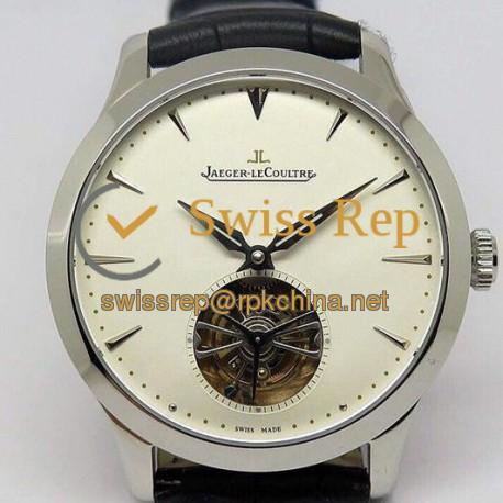 Replica Jaeger-LeCoultre Master Ultra Thin Tourbillon Stainless Steel  White Dial Swiss Tourbillon