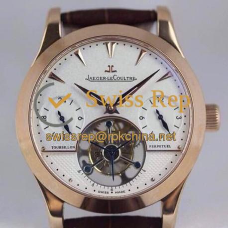 Replica Jaeger-LeCoultre Master Grande Tradition Tourbillon Rose Gold White Dial Swiss Tourbillon