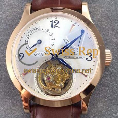 Replica Jaeger-LeCoultre Master Grande Tradition Tourbillon Rose Gold White Dial Swiss Tourbillon