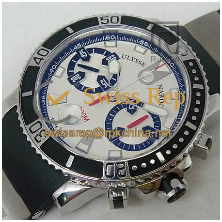 Replica Ulysse Nardin Maxi Marine Diver Chronograph Stainless Steel White Dial Swiss 7750