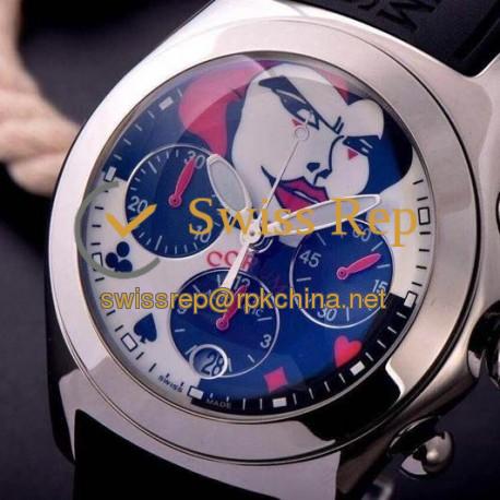 Replica Corum Bubble Chronograph Joker Stainless Steel Joker Dial Swiss 7750