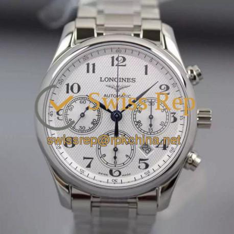 Replica Longines Master Collection Chronograph Stainless Steel White Dial Swiss 7750