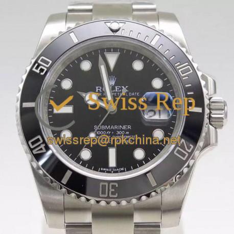 Replica Rolex Submariner Date 116610LN Stainless Steel Black Dial Swiss 3135