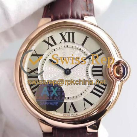 Replica Cartier Ballon Bleu Rose Gold White Dial Swiss 2836-2