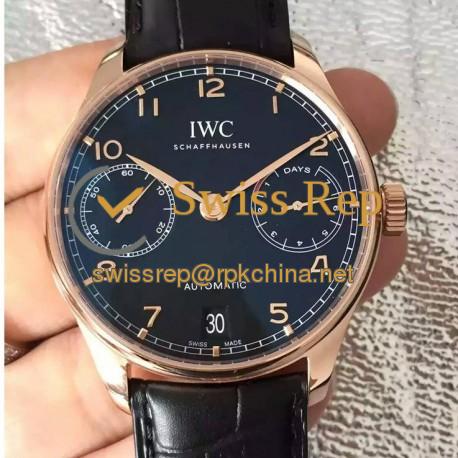 Replica IWC Portuguese IW500701 Rose Gold Black Dial Swiss 52010