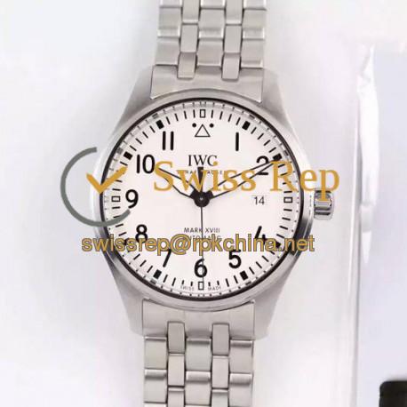 Replica IWC Pilot Mark XVIII IW327001 Stainless Steel White Dial Swiss 2892