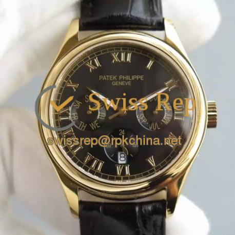 Replica Patek Philippe Annual Calendar 5035J Yellow Gold Black Dial Swiss PP 315SQA