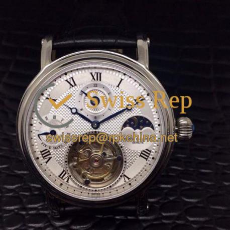 Replica Patek Philippe Tourbillon Moonphase 24H Power Reserve Stainless Steel White Dial Swiss Tourbillon