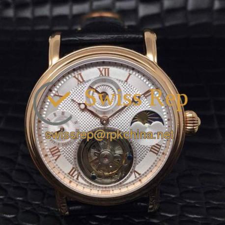 Replica Patek Philippe Tourbillon Moonphase 24H Power Reserve Rose Gold White Dial Swiss Tourbillon