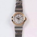 Replica Omega Constellation Double Eagle Lady 27MM Stainless Steel & Rose Gold White Dial Swiss 8520