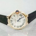 Replica Cartier Ballon Bleu 42MM 24K Rose Gold Plated White Dial Swiss 2836-2