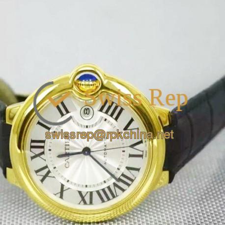 Replica Cartier Ballon Bleu 42MM 24K Yellow Gold Plated White Dial Swiss 2836-2