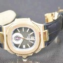 Replica Patek Philippe Nautilus Chronograph 5980R 24K Rose Gold Plated Black Dial Swiss 7750