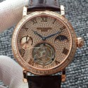 Replica Patek Philippe Tourbillon Moonphase Power Reserve Rose Gold Diamonds Dial Swiss Tourbillon