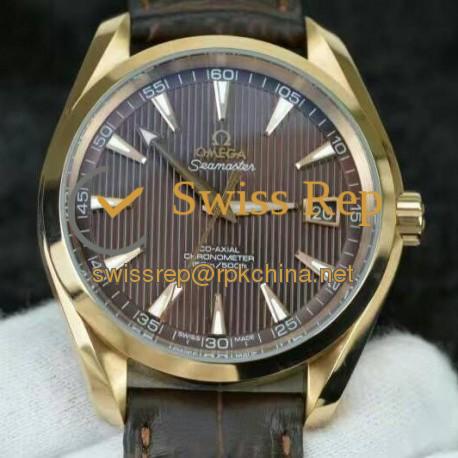 Replica Omega Seamaster Aqua Terra 150M Rose Gold Brown Dial Swiss 8501