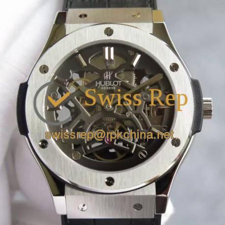 Replica Hublot Classic Fusion Prototype Stainless Steel Black Skeleton Dial Swiss Skeleton