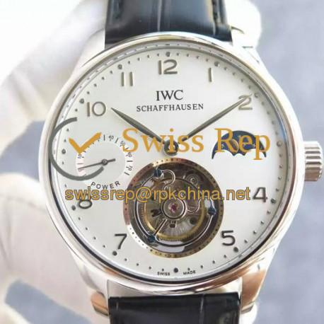 Replica IWC Portuguese Regulateur Tourbillon Stainless Steel White Dial Steel Markers Swiss Tourbillon