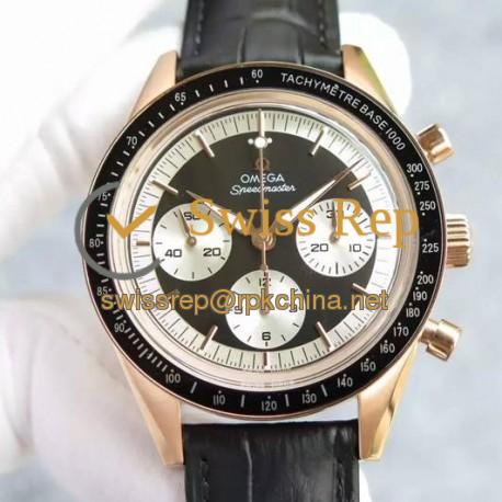 Replica Omega Speedmaster Moonwatch Limited Edition Rose Gold Black Dial Swiss 1861