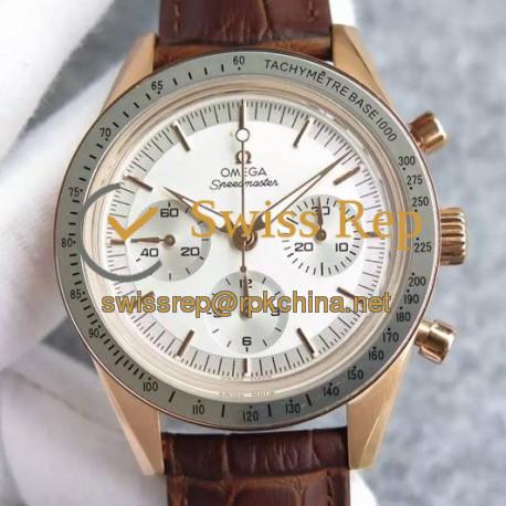 Replica Omega Speedmaster Moonwatch Limited Edition Rose Gold White Dial Swiss 1861