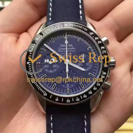 Replica Omega Speedmaster Moonwatch Anniversary Silver Snoopy Stainless Steel Blue Dial Swiss 9300