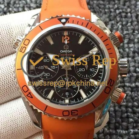 Replica Omega Seamaster Planet Ocean Chronograph Stainless Steel Black Dial Swiss 7750