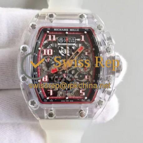 Replica Richard Mille RM011 R Grosjean Lotus F1 Team Shappire Red & Skeleton Dial Swiss 7750