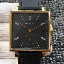 Tangente Square Yellow Gold Black Dial German Alpha