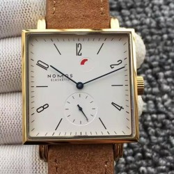 Tangente Square Yellow Gold White Dial German Alpha