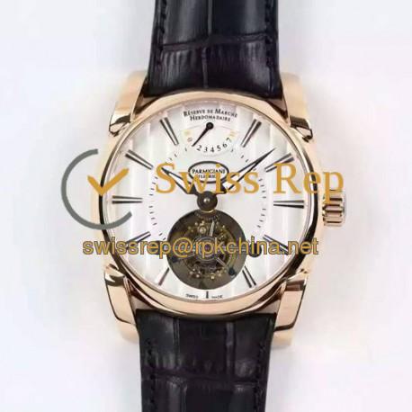 Replica Parmigiani Fleurier Tonda Tourbillon Rose Gold White Dial Swiss Tourbillon