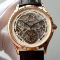 Replica Jaeger-LeCoultre Master Ultra Thin Tourbillon Rose Gold White & Skeleton Dial Swiss Tourbillon