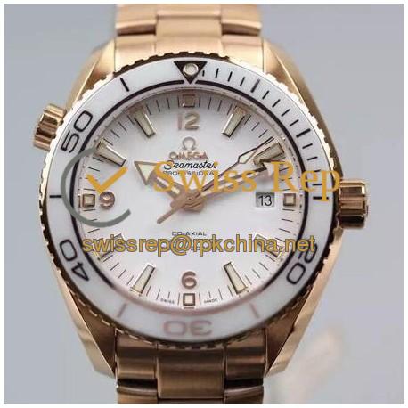 Replica Omega Seamaster Planet Ocean 37mm Rose Gold White Dial Swiss 8501