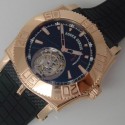 Replica Roger Dubuis Excalibur Easy Diver Tourbillion Rose Gold Black Dial Swiss Tourbillon