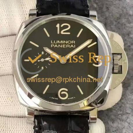 Replica Panerai Luminor Due 3 Days Acciaio PAM 676 V6 Stainless Steel Black Dial Swiss P1000