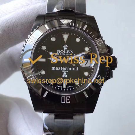 Replica Rolex Submariner Date 116610LN Mastermind JF PVD Black Dial Swiss 2836-2