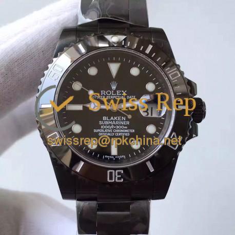 Replica Rolex Submariner Date 116610LN Blaken JF PVD Black Dial Swiss 2836-2