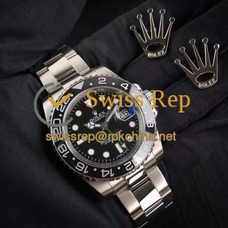 Replica Rolex GMT-Master II 116710LN UR Stainless Steel Black Dial Swiss 2836-2