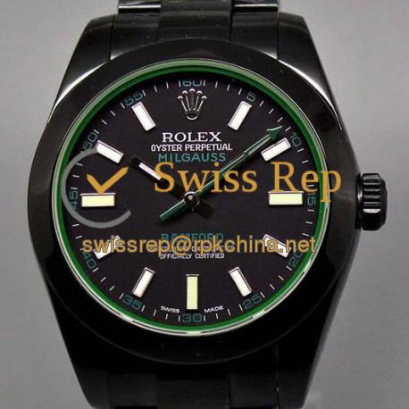 Replica Rolex Milgauss 116400GV Bamford JF PVD Black Dial Swiss 2836-2