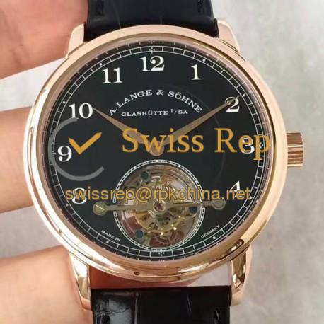 Replica A. Lange & Sohne 1815 Tourbillon 730.032 Rose Gold Black Dial Swiss L102.1