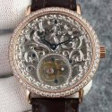 Replica Piaget Tourbillon Rose Gold & Diamonds Skeleton Dial Swiss Tourbillon