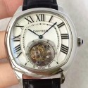 Replica Drive De Cartier Tourbillon W4100013 JF Stainless Steel White Dial Swiss Tourbillon 9452MC