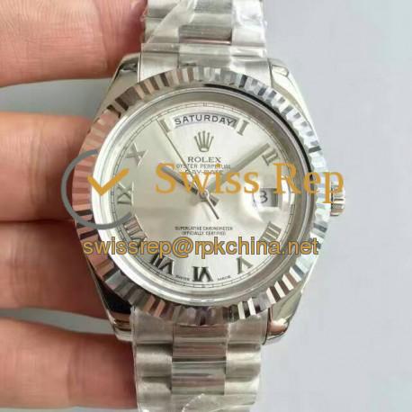 Replica Rolex Day-Date II 218239 41MM V6 Stainless Steel Sundust Dial Swiss 2836-2