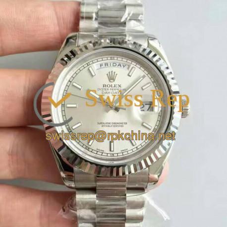 Replica Rolex Day-Date II 218239 41MM V6 Stainless Steel Sundust Dial Swiss 2836-2