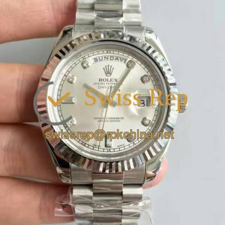 Replica Rolex Day-Date II 218239 41MM V6 Stainless Steel Sundust Dial Swiss 2836-2