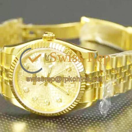 Replica Rolex Datejust 116238 36MM Yellow Gold Champagne Dial Swiss 2836-2