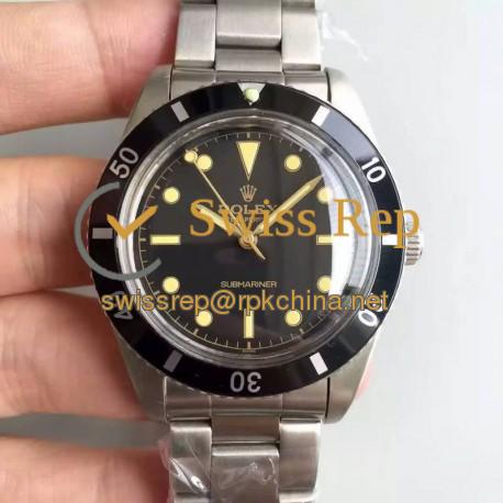 Replica Rolex Submariner 6538 Big Crown LF Stainless Steel Black Dial Swiss 2836-2