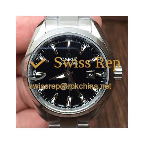 Replica Omega Aqua Terra Lady 34MM Stainless Steel Black Dial Swiss 8520