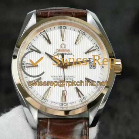 Replica Omega Seamaster Aqua Terra 150M 41MM Rose Gold & Stainless Steel White Dial Swiss 8500