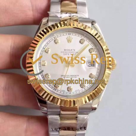 Replica Rolex Datejust 41 126333 41MM NF Stainless Steel & Yellow Gold White & Diamonds Dial Swiss 2836-2