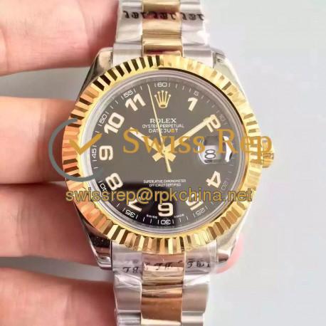 Replica Rolex Datejust 41 126333 41MM NF Stainless Steel & Yellow Gold Black & Arabic Dial Swiss 2836-2