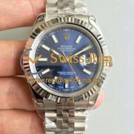 Replica Rolex Datejust II 116334 41MM NF Stainless Steel Blue Dial Swiss 2836-2